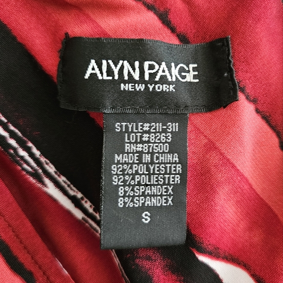 Alyn Paige Wrap Dress V-Neck Surplice Wrap Midi Dress | EUC | S | Red BlacK WHT - Picture 8 of 9